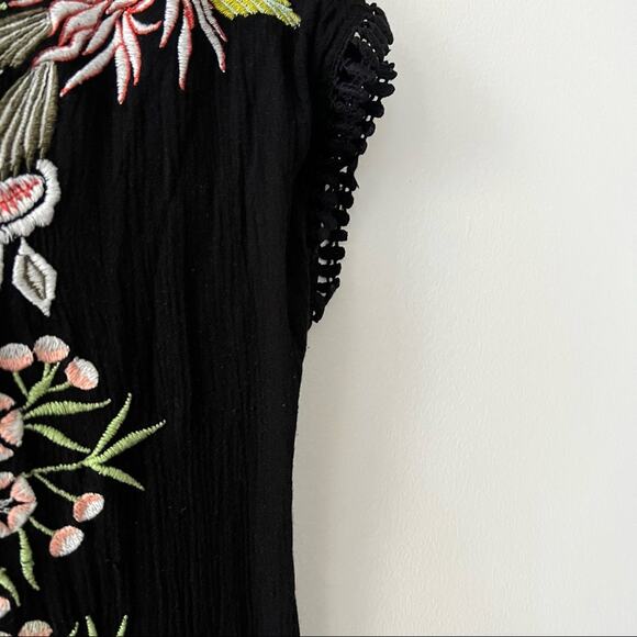 Sundance Black Floral Embroidered Shift Dress - Picture 5 of 8